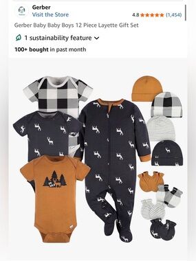 Brand New Gerber Layette - Brown Deer